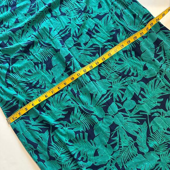 Lands' End Maxi Dress Womens Size 2X Blue Green Palm Foliage Tropical Cover-up - Picture 8 of 8